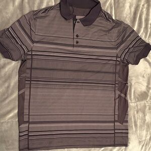 lululemon athletica Men's Polo Shirt - Purple and Gray Stripes